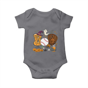 Halloween Baseball Baby Onesie Funny Boo Player Gift For Catcher TS12 Charcoal Print Your Wear