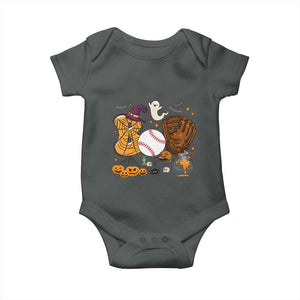 Halloween Baseball Baby Onesie Funny Boo Player Gift For Catcher TS12 Dark Heather Print Your Wear
