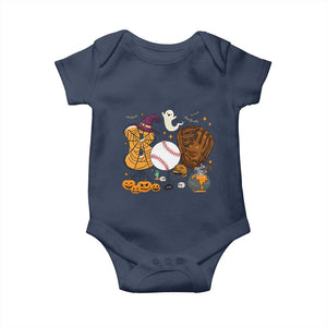 Halloween Baseball Baby Onesie Funny Boo Player Gift For Catcher TS12 Navy Print Your Wear