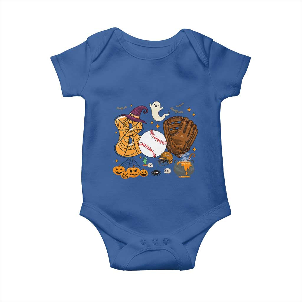 Halloween Baseball Baby Onesie Funny Boo Player Gift For Catcher TS12 Royal Blue Print Your Wear