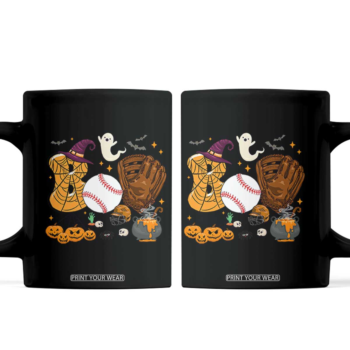 Halloween Baseball Coffee Mug Funny Boo Player Gift For Catcher TS12 Black Print Your Wear