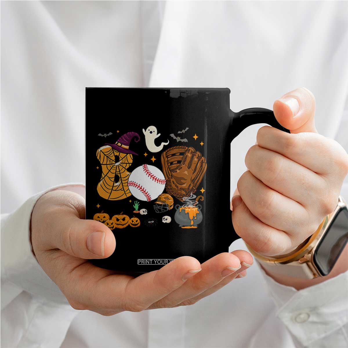 Halloween Baseball Coffee Mug Funny Boo Player Gift For Catcher TS12 Print Your Wear