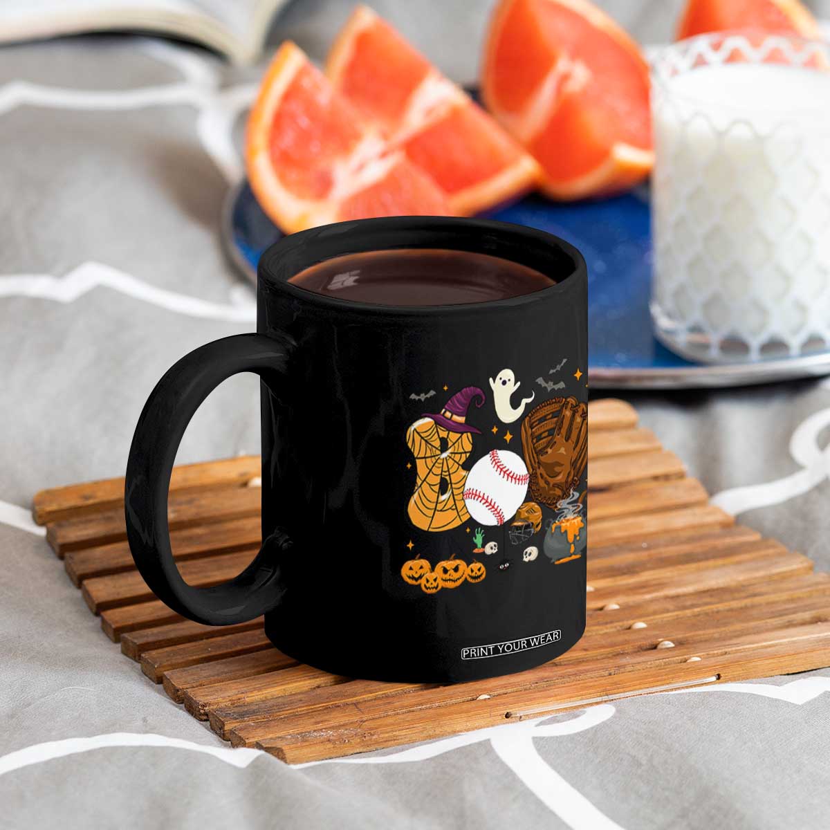 Halloween Baseball Coffee Mug Funny Boo Player Gift For Catcher TS12 Print Your Wear