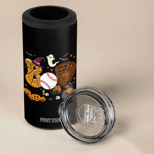 Halloween Baseball 4 in 1 Can Cooler Tumbler Funny Boo Player Gift For Catcher TS12 Print Your Wear