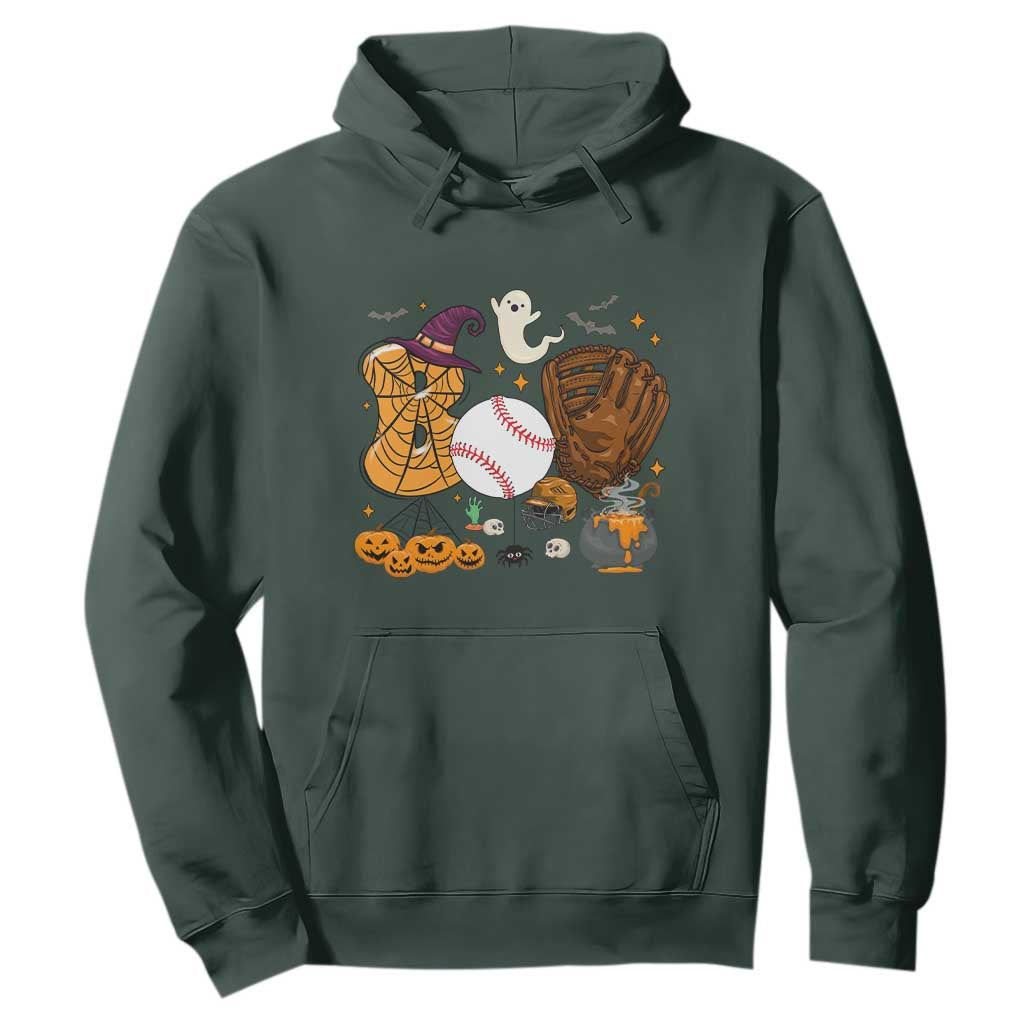 Halloween Baseball Hoodie Funny Boo Player Gift For Catcher TS12 Dark Forest Green Print Your Wear