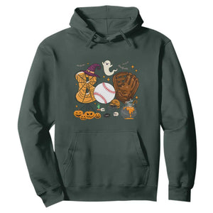 Halloween Baseball Hoodie Funny Boo Player Gift For Catcher TS12 Dark Forest Green Print Your Wear