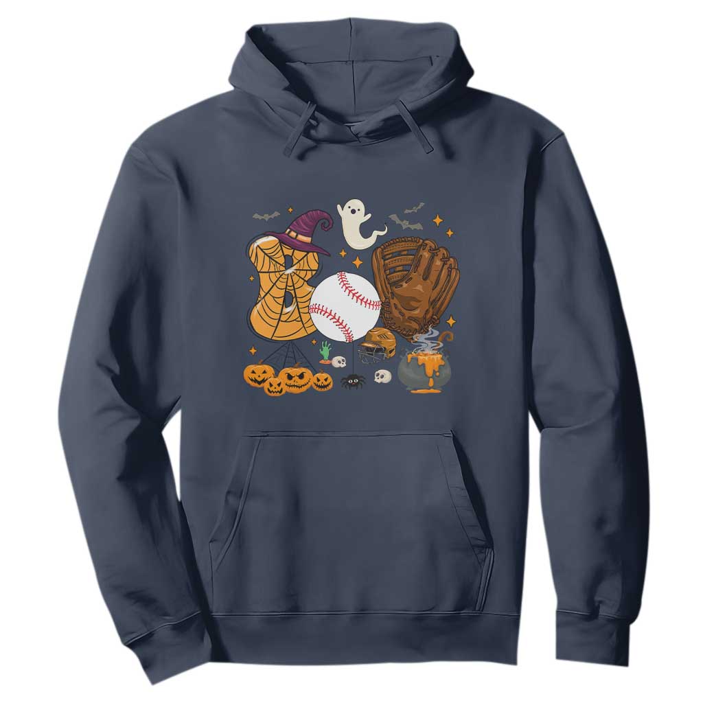 Halloween Baseball Hoodie Funny Boo Player Gift For Catcher TS12 Navy Print Your Wear