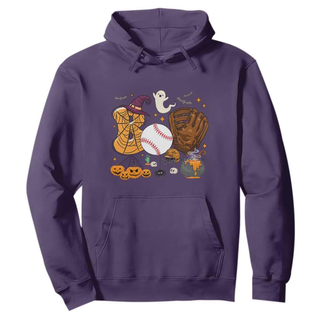 Halloween Baseball Hoodie Funny Boo Player Gift For Catcher TS12 Purple Print Your Wear