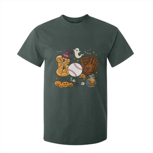 Halloween Baseball T Shirt For Kid Funny Boo Player Gift For Catcher TS12 Dark Forest Green Print Your Wear