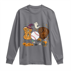 Halloween Baseball Long Sleeve Shirt Funny Boo Player Gift For Catcher TS12 Charcoal Print Your Wear