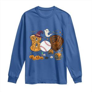 Halloween Baseball Long Sleeve Shirt Funny Boo Player Gift For Catcher TS12 Royal Blue Print Your Wear