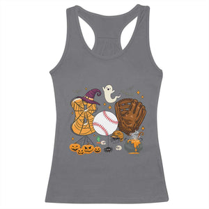 Halloween Baseball Racerback Tank Top Funny Boo Player Gift For Catcher TS12 Charcoal Print Your Wear