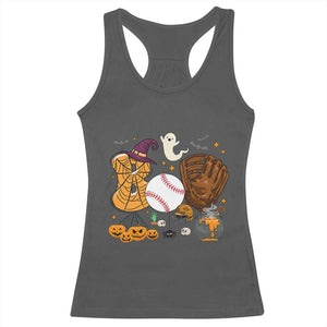 Halloween Baseball Racerback Tank Top Funny Boo Player Gift For Catcher TS12 Dark Heather Print Your Wear