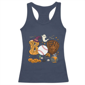 Halloween Baseball Racerback Tank Top Funny Boo Player Gift For Catcher TS12 Navy Print Your Wear