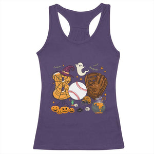 Halloween Baseball Racerback Tank Top Funny Boo Player Gift For Catcher TS12 Purple Print Your Wear