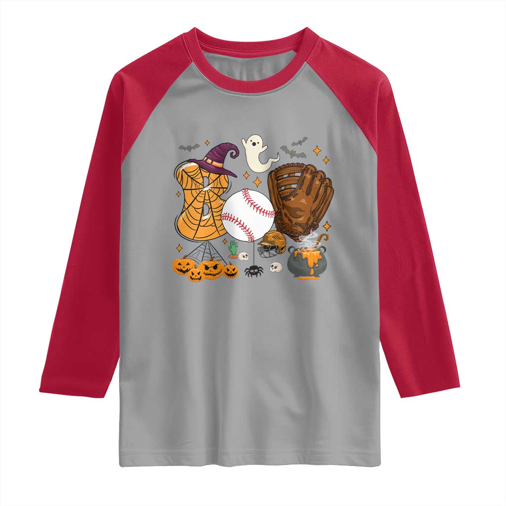 Halloween Baseball Raglan Shirt Funny Boo Player Gift For Catcher TS12 Sport Gray Red Print Your Wear