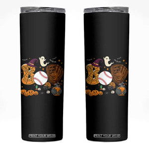 Halloween Baseball Skinny Tumbler Funny Boo Player Gift For Catcher TS12 Black Print Your Wear