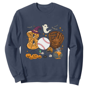 Halloween Baseball Sweatshirt Funny Boo Player Gift For Catcher TS12 Navy Print Your Wear
