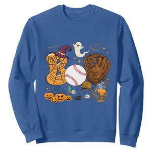 Halloween Baseball Sweatshirt Funny Boo Player Gift For Catcher TS12 Royal Blue Print Your Wear