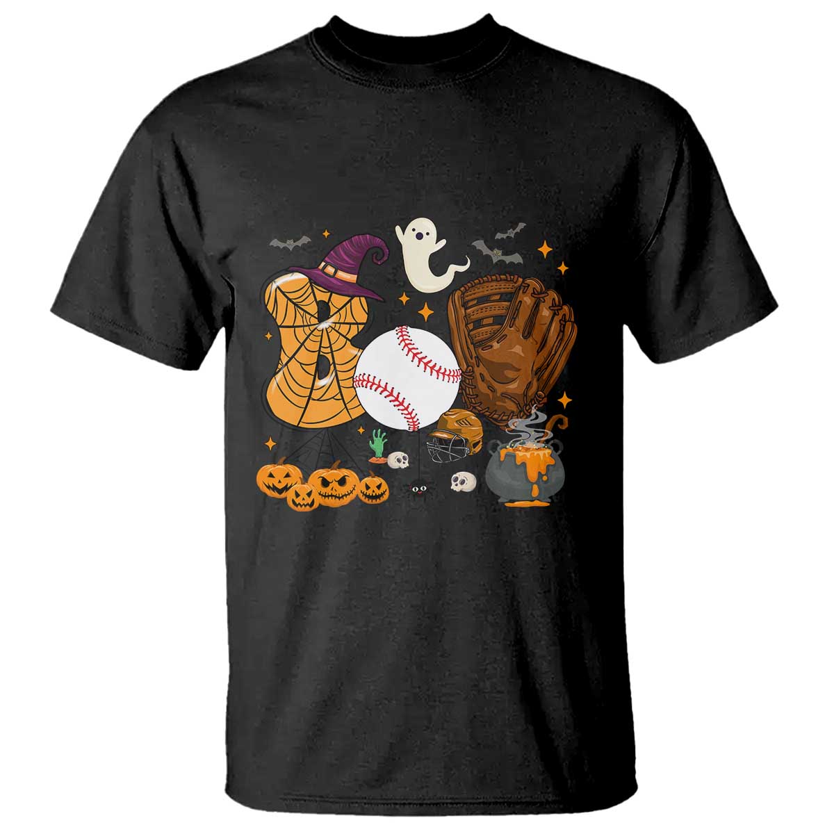 Halloween Baseball T Shirt Funny Boo Player Gift For Catcher TS12 Black Print Your Wear