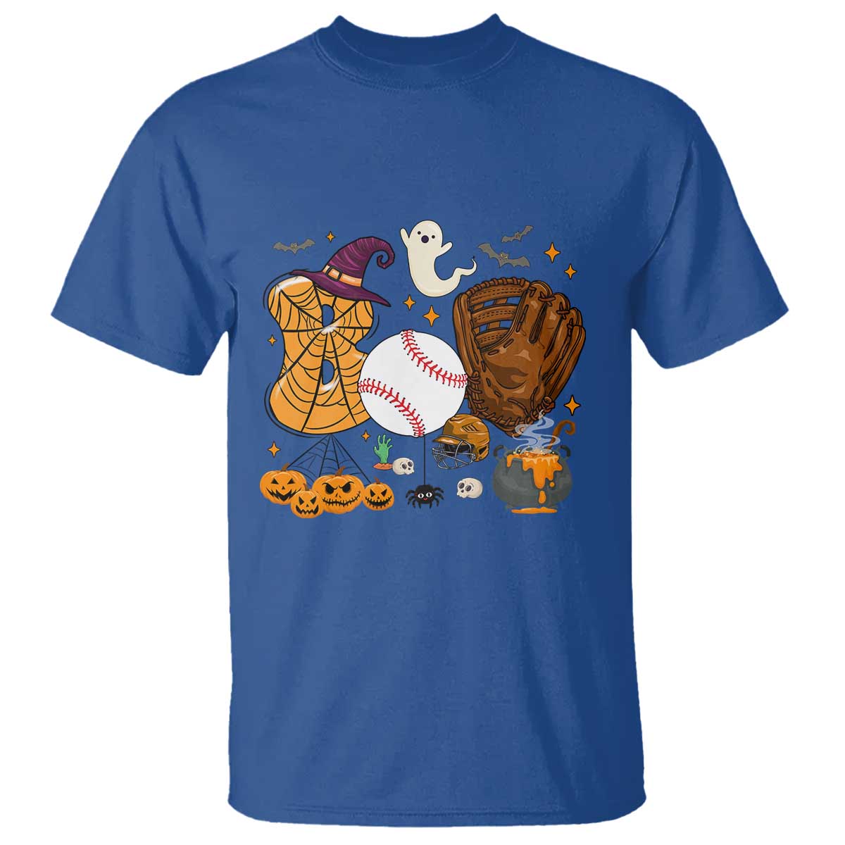 Halloween Baseball T Shirt Funny Boo Player Gift For Catcher TS12 Royal Blue Print Your Wear