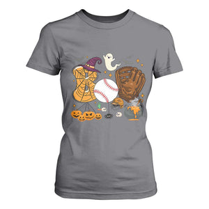 Halloween Baseball T Shirt For Women Funny Boo Player Gift For Catcher TS12 Charcoal Print Your Wear