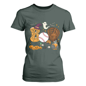 Halloween Baseball T Shirt For Women Funny Boo Player Gift For Catcher TS12 Dark Forest Green Print Your Wear