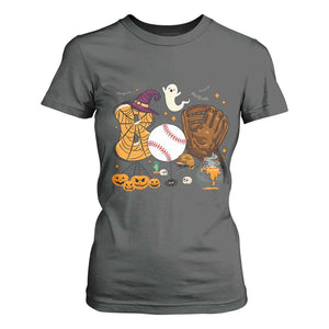 Halloween Baseball T Shirt For Women Funny Boo Player Gift For Catcher TS12 Dark Heather Print Your Wear