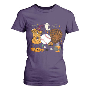 Halloween Baseball T Shirt For Women Funny Boo Player Gift For Catcher TS12 Purple Print Your Wear