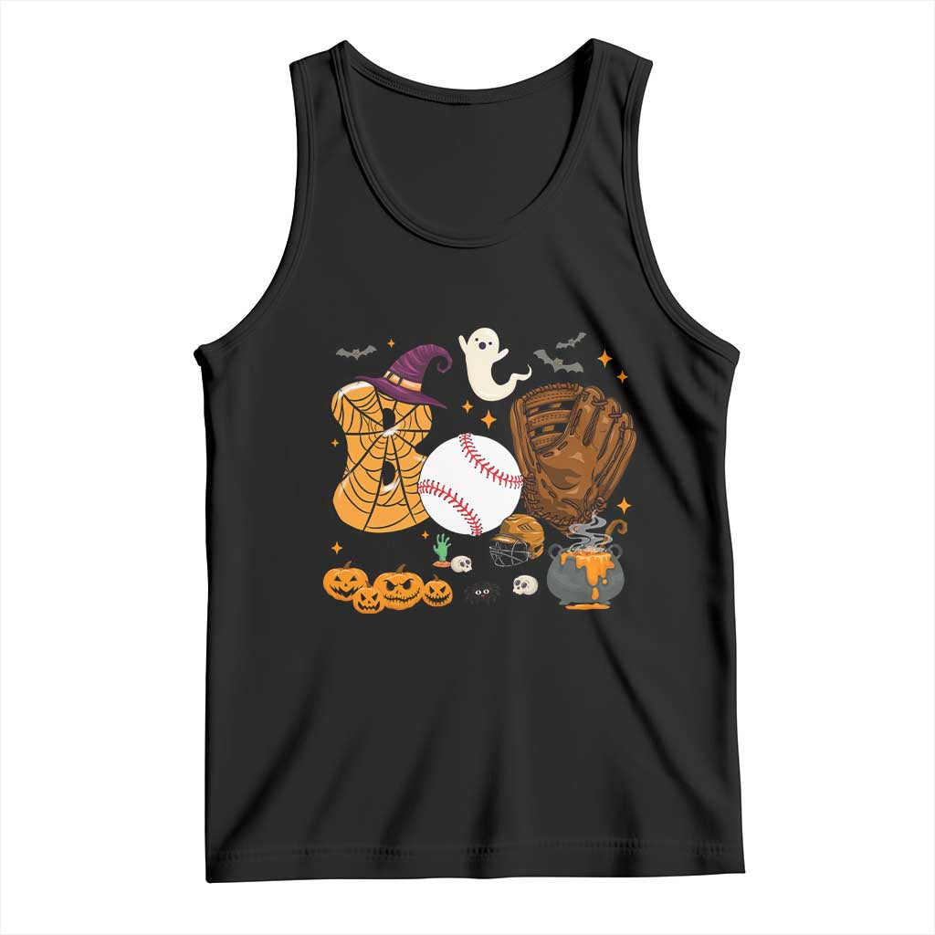Halloween Baseball Tank Top Funny Boo Player Gift For Catcher TS12 Black Print Your Wear