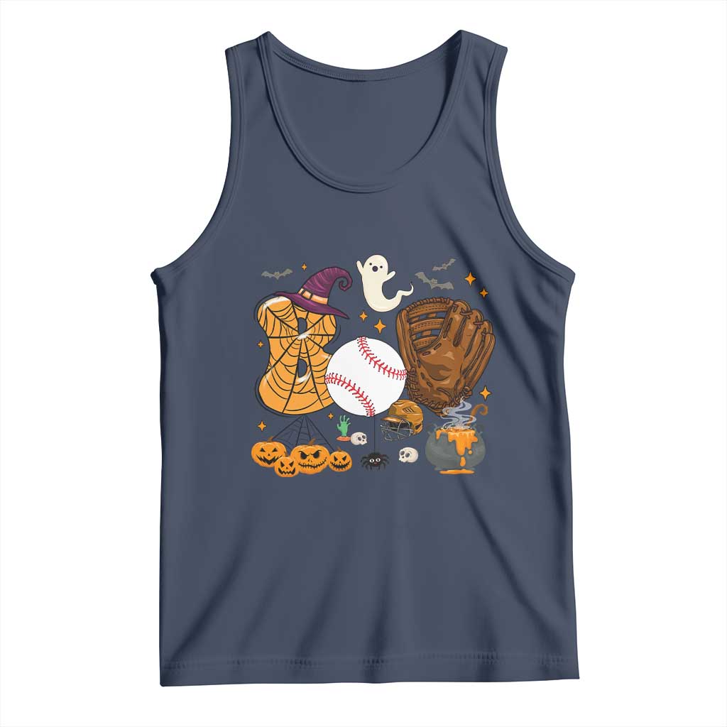 Halloween Baseball Tank Top Funny Boo Player Gift For Catcher TS12 Navy Print Your Wear