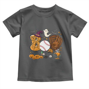 Halloween Baseball Toddler T Shirt Funny Boo Player Gift For Catcher TS12 Dark Heather Print Your Wear