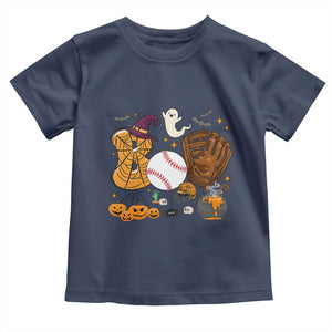 Halloween Baseball Toddler T Shirt Funny Boo Player Gift For Catcher TS12 Navy Print Your Wear