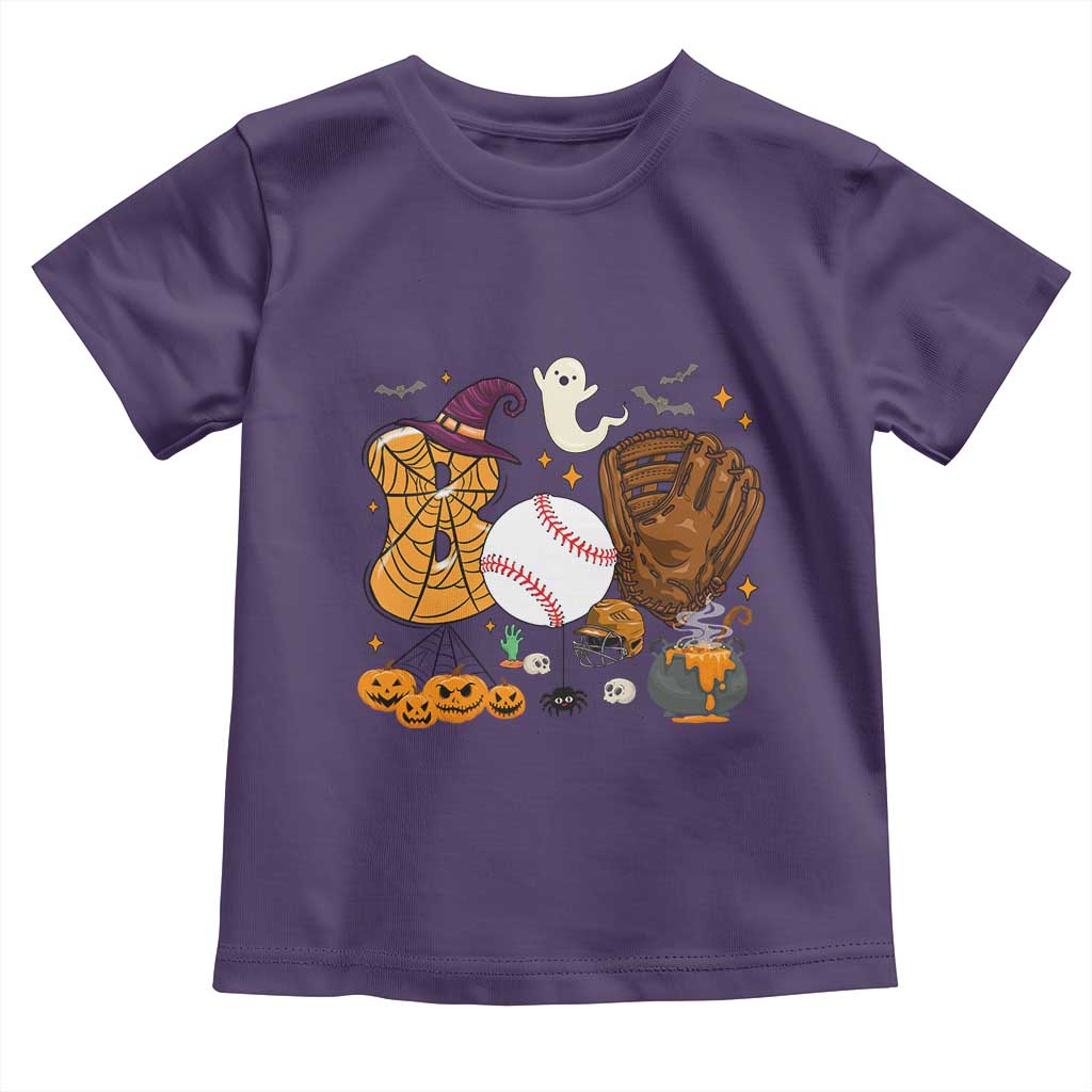 Halloween Baseball Toddler T Shirt Funny Boo Player Gift For Catcher TS12 Purple Print Your Wear