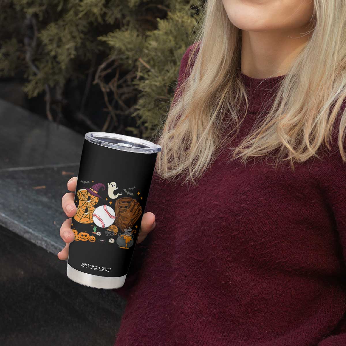 Halloween Baseball Tumbler Cup Funny Boo Player Gift For Catcher TS12 Print Your Wear