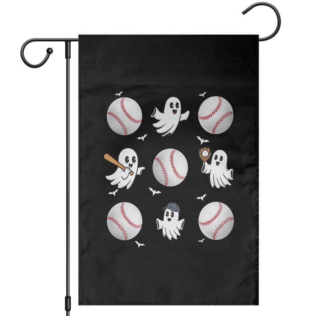 Halloween Baseball Garden Flag Cute Ghost Playing Ball Gift TS12 Black Print Your Wear