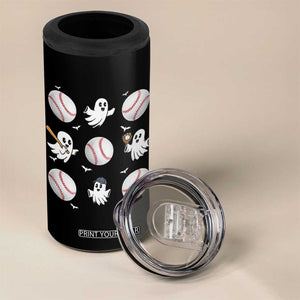 Halloween Baseball 4 in 1 Can Cooler Tumbler Cute Ghost Playing Ball Gift TS12 Print Your Wear