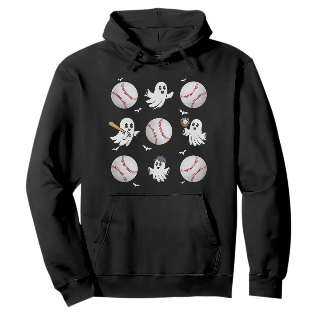 Halloween Baseball Hoodie Cute Ghost Playing Ball Gift TS12 Black Print Your Wear