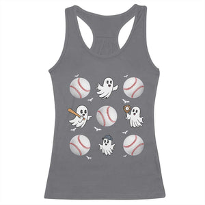 Halloween Baseball Racerback Tank Top Cute Ghost Playing Ball Gift TS12 Charcoal Print Your Wear