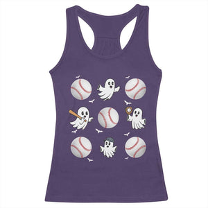 Halloween Baseball Racerback Tank Top Cute Ghost Playing Ball Gift TS12 Purple Print Your Wear