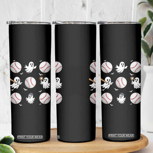 Halloween Baseball Skinny Tumbler Cute Ghost Playing Ball Gift TS12 Print Your Wear