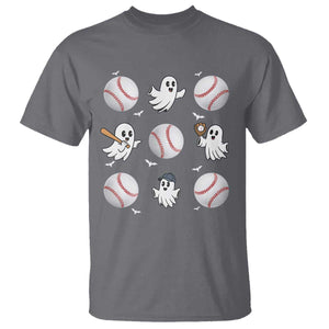 Halloween Baseball T Shirt Cute Ghost Playing Ball Gift TS12 Charcoal Print Your Wear