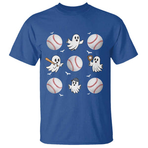 Halloween Baseball T Shirt Cute Ghost Playing Ball Gift TS12 Royal Blue Print Your Wear