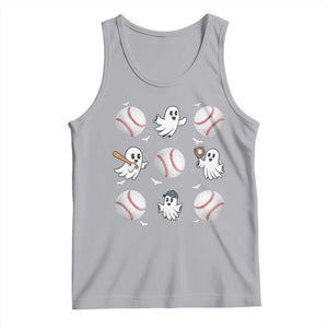 Halloween Baseball Tank Top Cute Ghost Playing Ball Gift TS12 Athletic Heather Print Your Wear