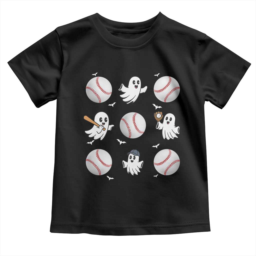 Halloween Baseball Toddler T Shirt Cute Ghost Playing Ball Gift TS12 Black Print Your Wear