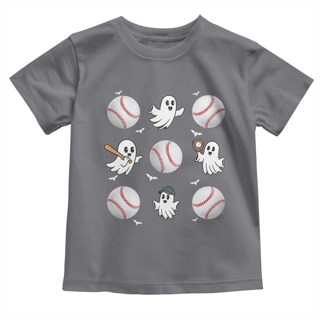 Halloween Baseball Toddler T Shirt Cute Ghost Playing Ball Gift TS12 Charcoal Print Your Wear