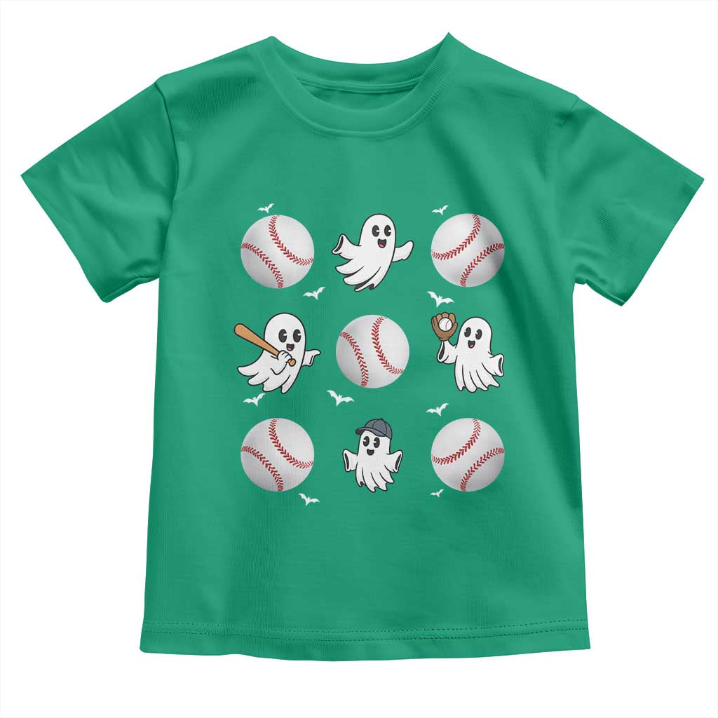 Halloween Baseball Toddler T Shirt Cute Ghost Playing Ball Gift TS12 Irish Green Print Your Wear