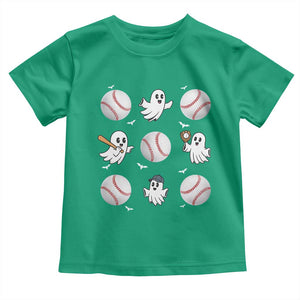 Halloween Baseball Toddler T Shirt Cute Ghost Playing Ball Gift TS12 Irish Green Print Your Wear