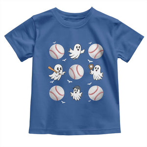 Halloween Baseball Toddler T Shirt Cute Ghost Playing Ball Gift TS12 Royal Blue Print Your Wear