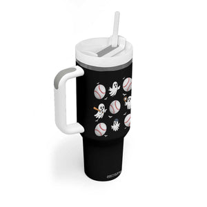 Halloween Baseball Tumbler With Handle Cute Ghost Playing Ball Gift TS12 Print Your Wear